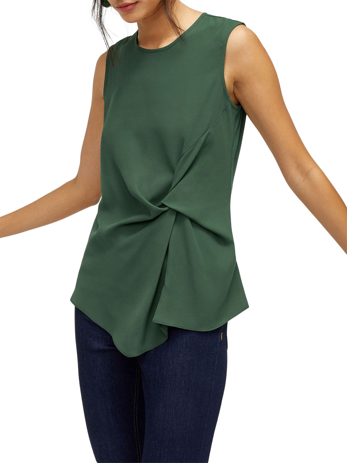 Warehouse Twist Front Woven Top