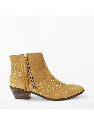 AND/OR Paloma Studded Suede Ankle Boots, Tan Suede
