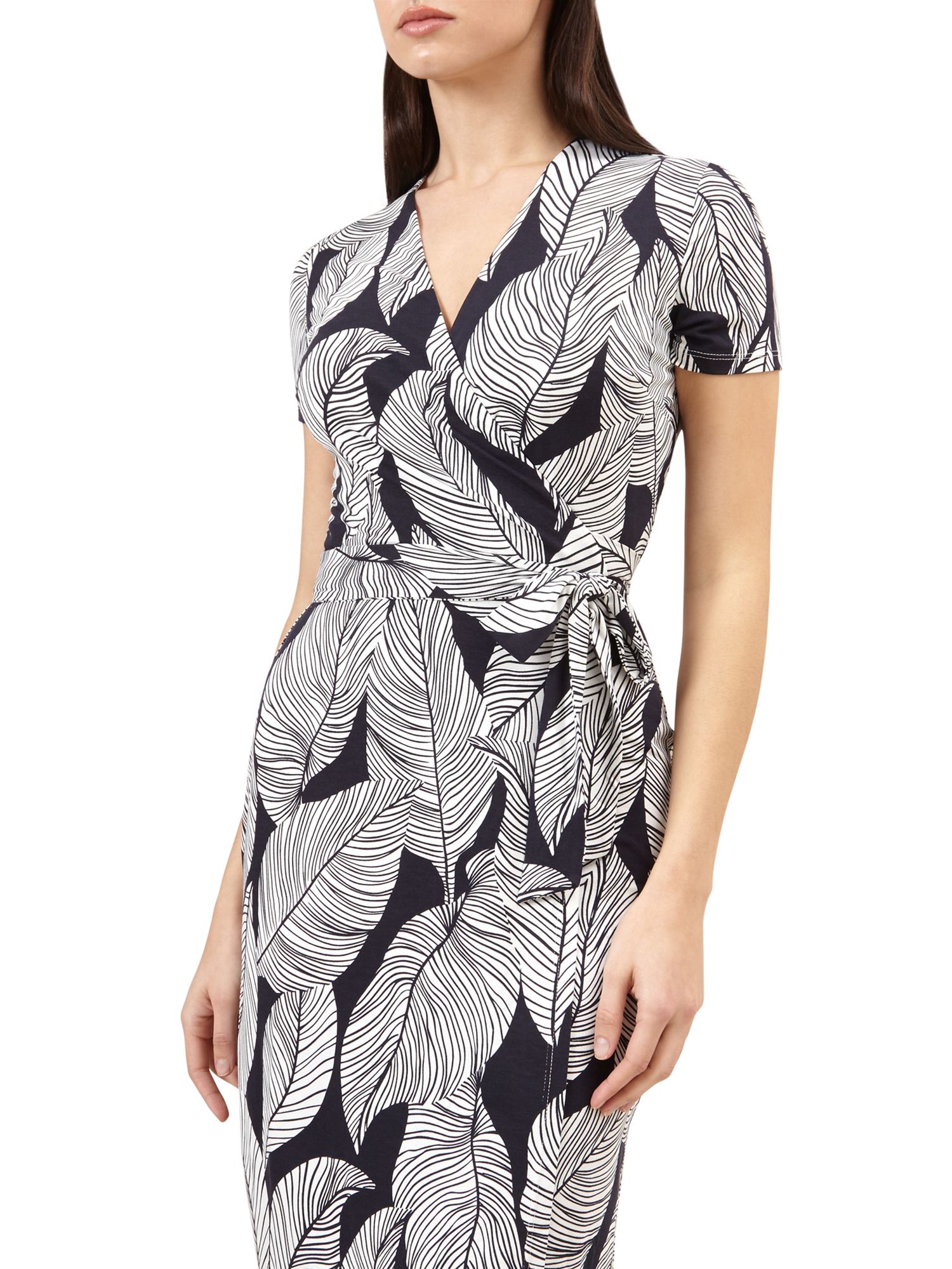 Hobbs Delilah Wrap Dress, Navy/White at John Lewis & Partners