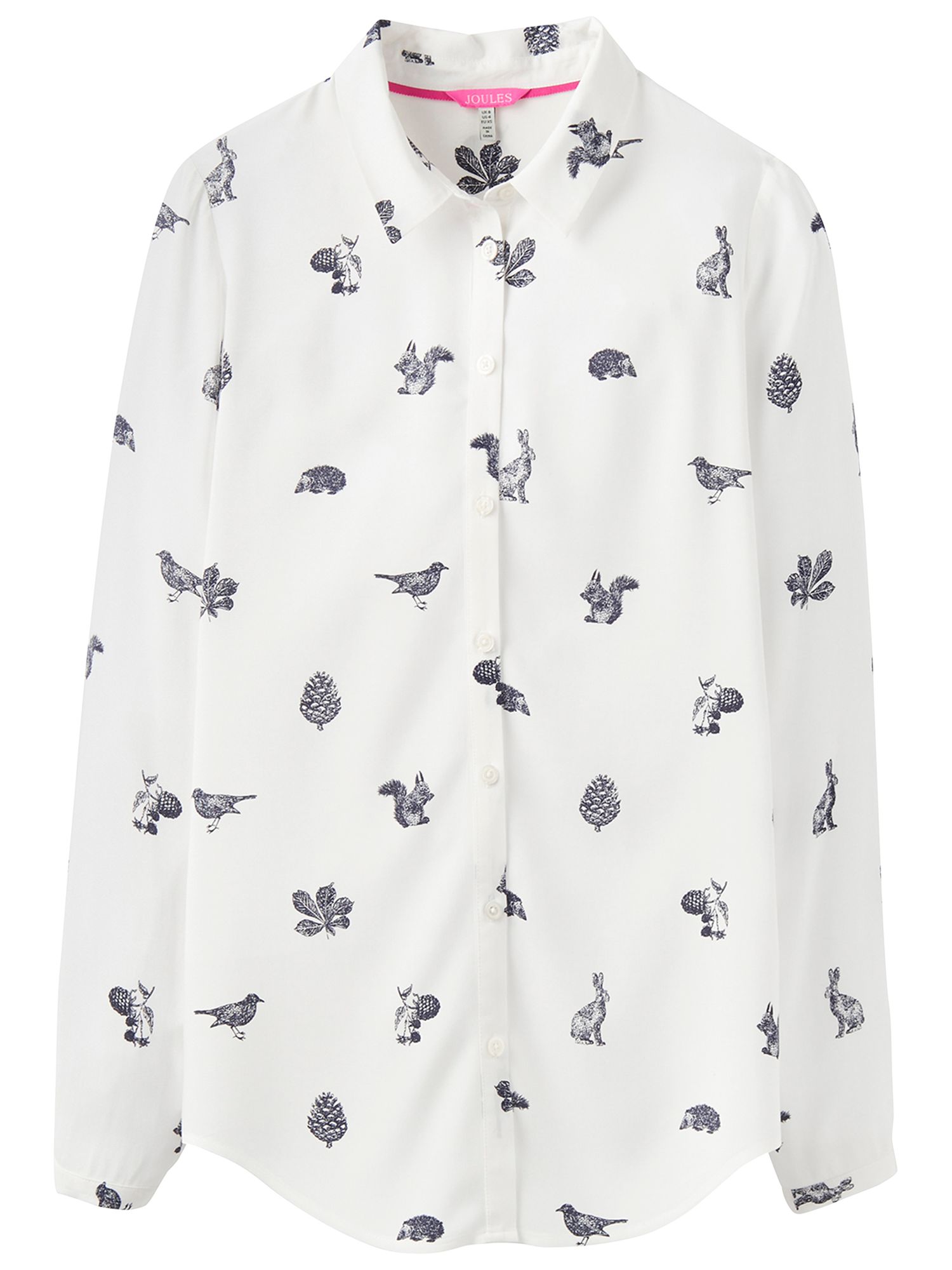 Joules Elvina Etched Animal Print Shirt, Cream
