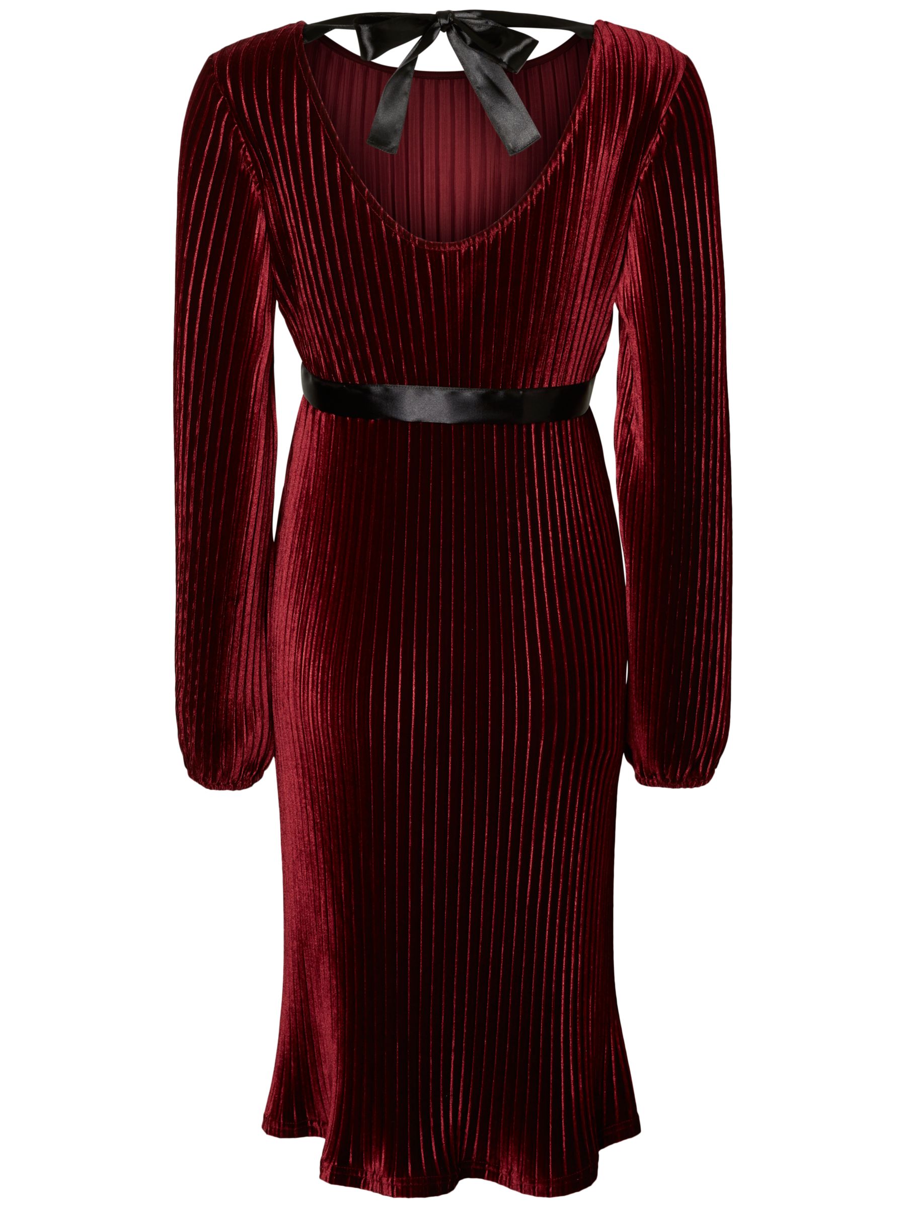 red velvet maternity dress