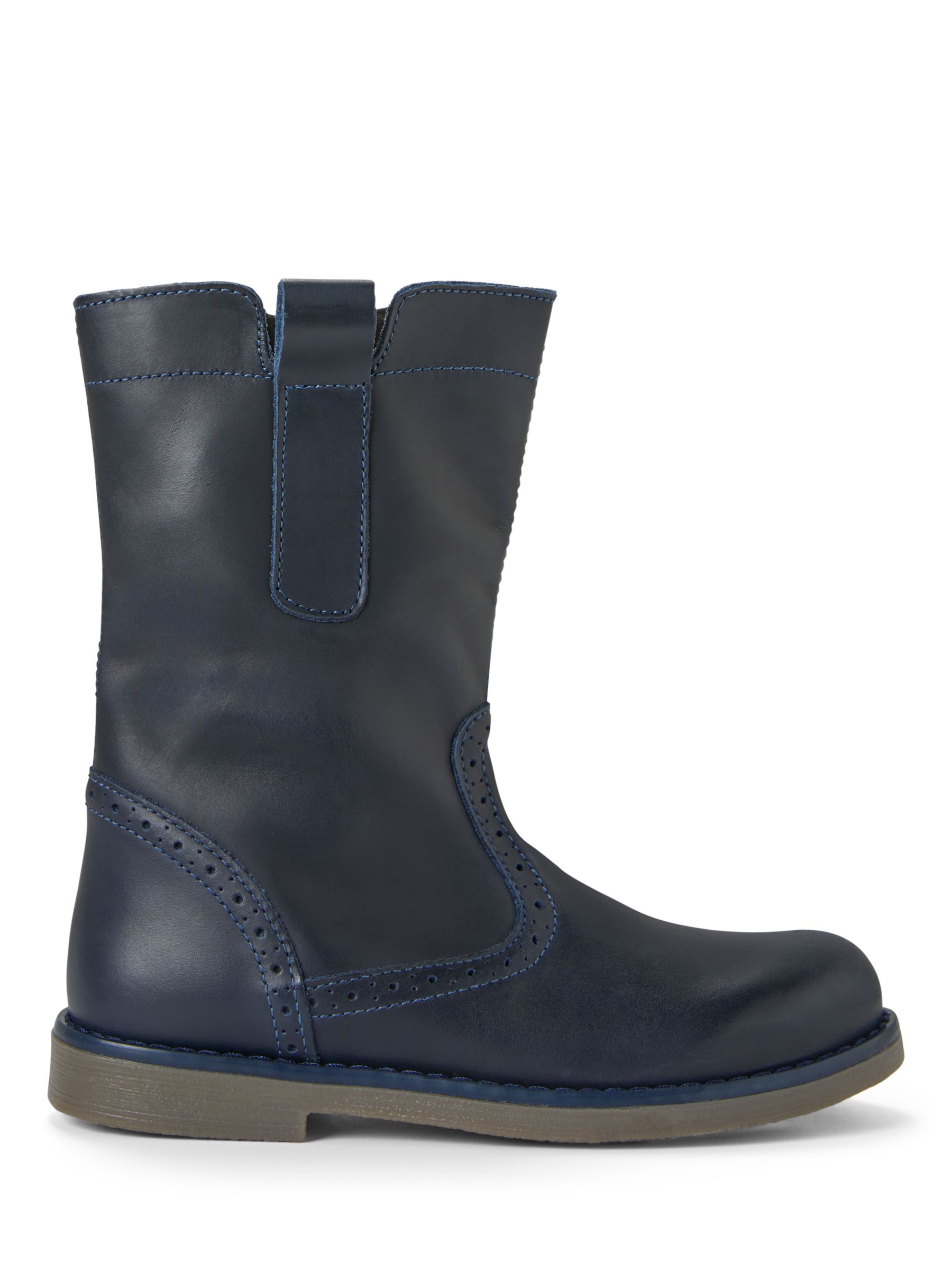 John Lewis & Partners Children&#39;s Isobel Leather Boots, Navy at John Lewis & Partners