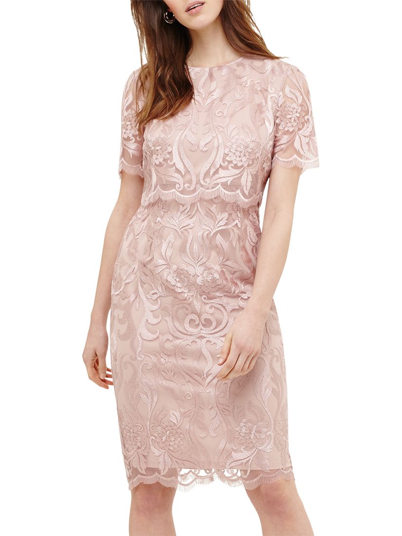 Phase Eight Aida Lace Double Layered Dress, Pale Iris