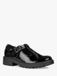 Geox Kids' Casey G T-Bar School Shoes, Black Patent