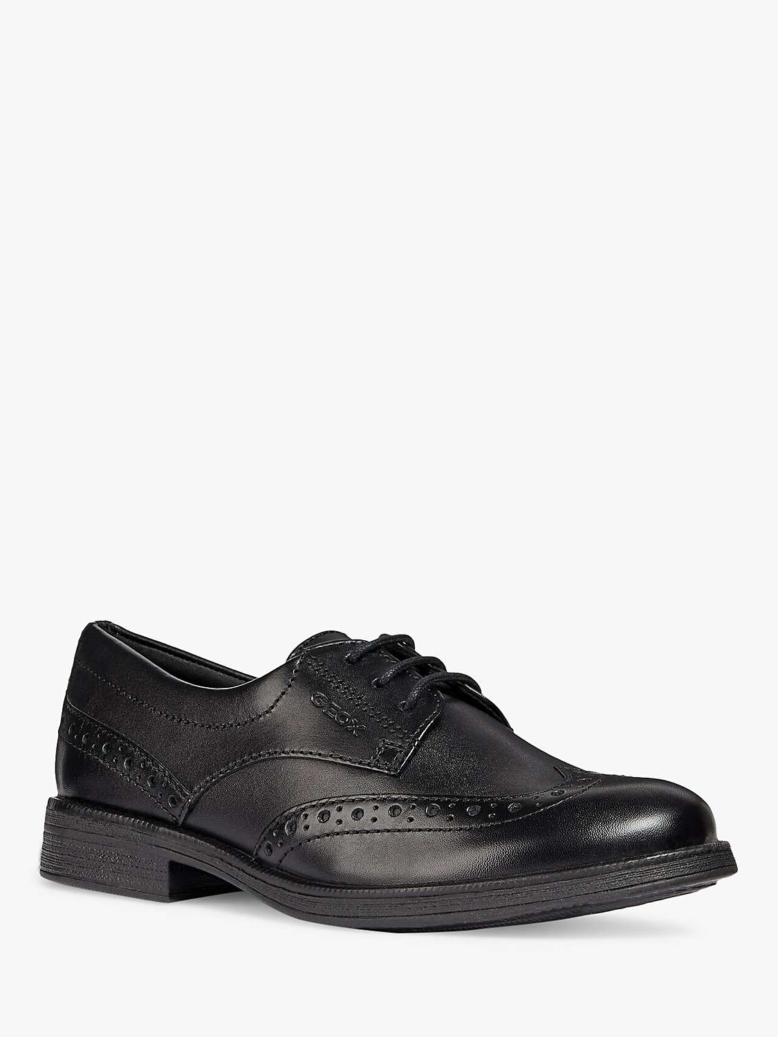 Buy Geox Kids' Agata Lace-Up Brogue Shoes, Black Online at johnlewis.com
