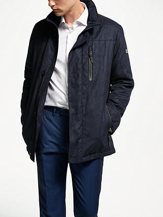 Bugatti Microma Quilted Overcoat, Blue