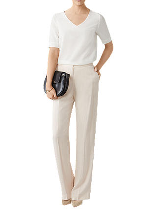 Pure Collection Fluid Wide Leg Trousers, Neutral