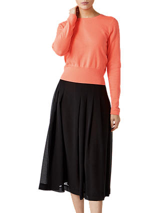 Pure Collection Cropped Cashmere Sweater, Vivid Coral