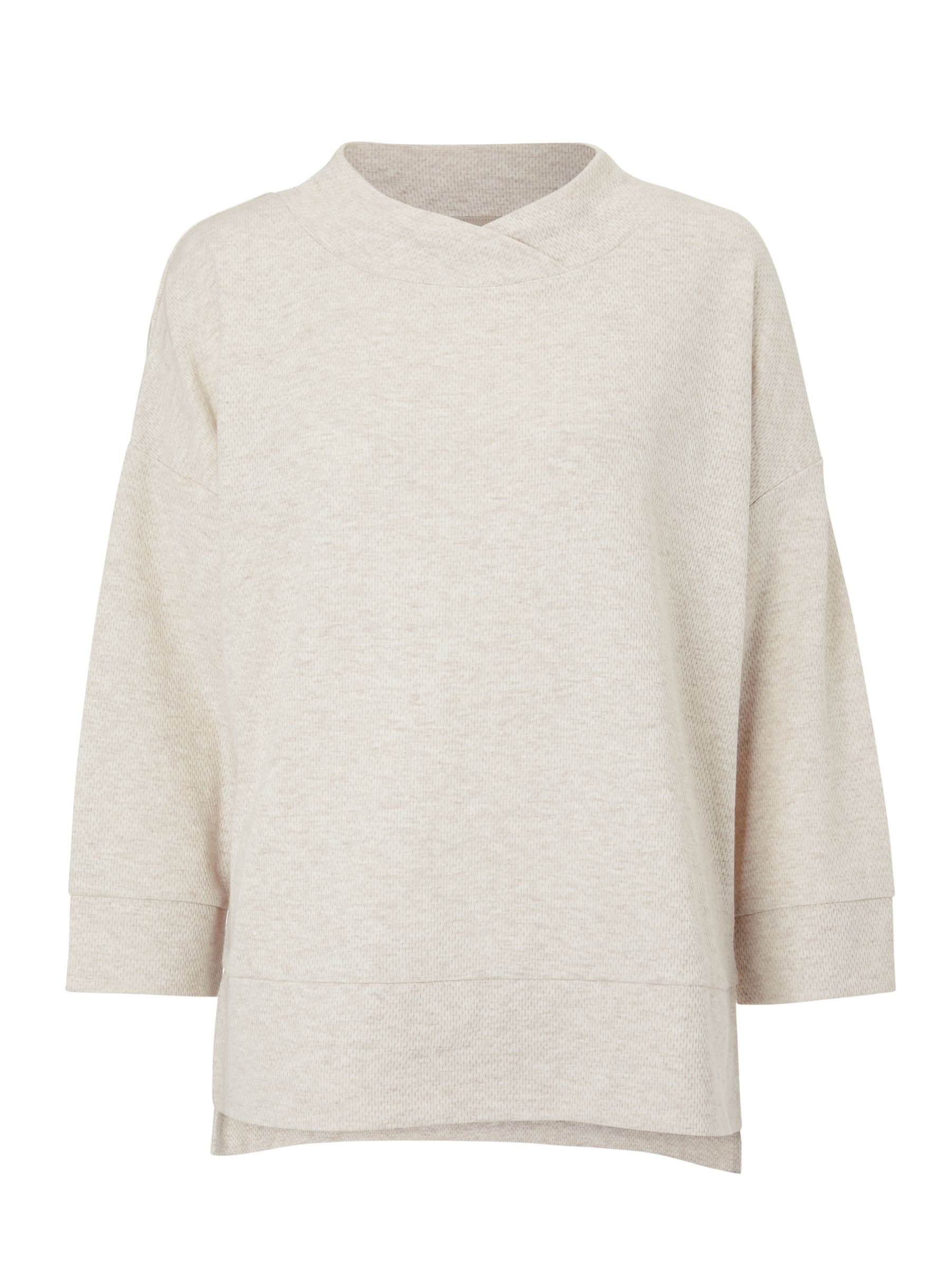 John Lewis & Partners Funnel Neck Textured Lounge Top, Neutral