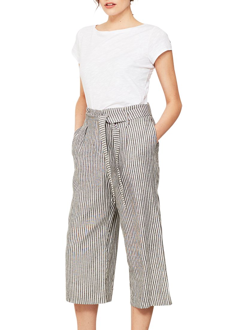 striped cropped trousers