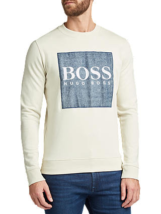 BOSS Wedford Logo Print Sweatshirt, White