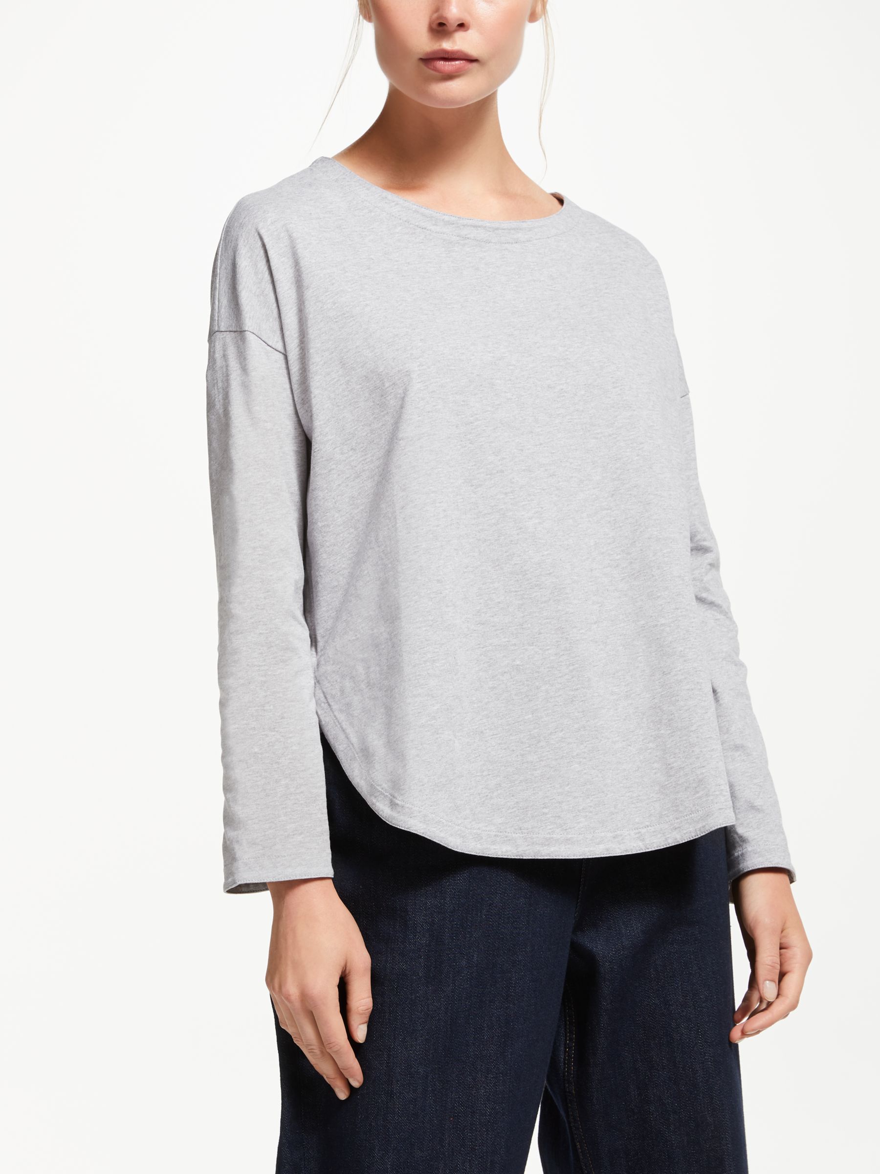 Kin Crossover Side Long Sleeve T-Shirt, Grey