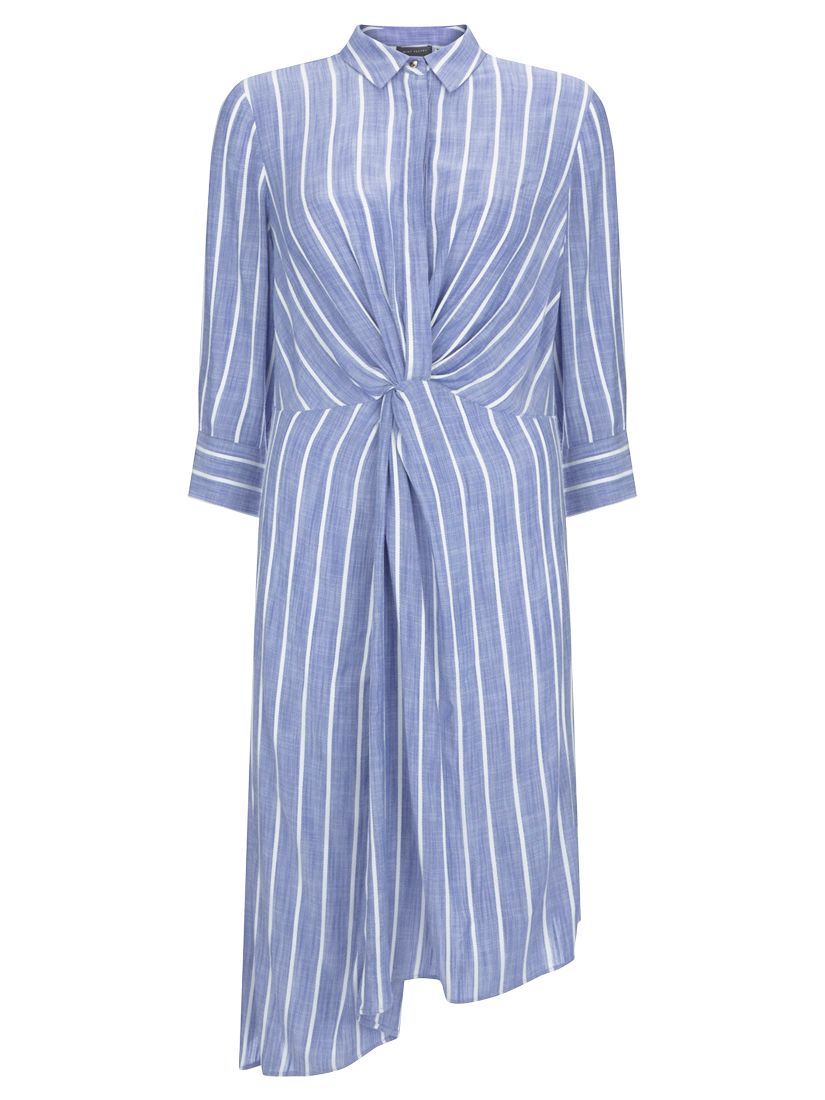 Mint Velvet Striped Knotted Shirt Dress, Blue/White at John Lewis