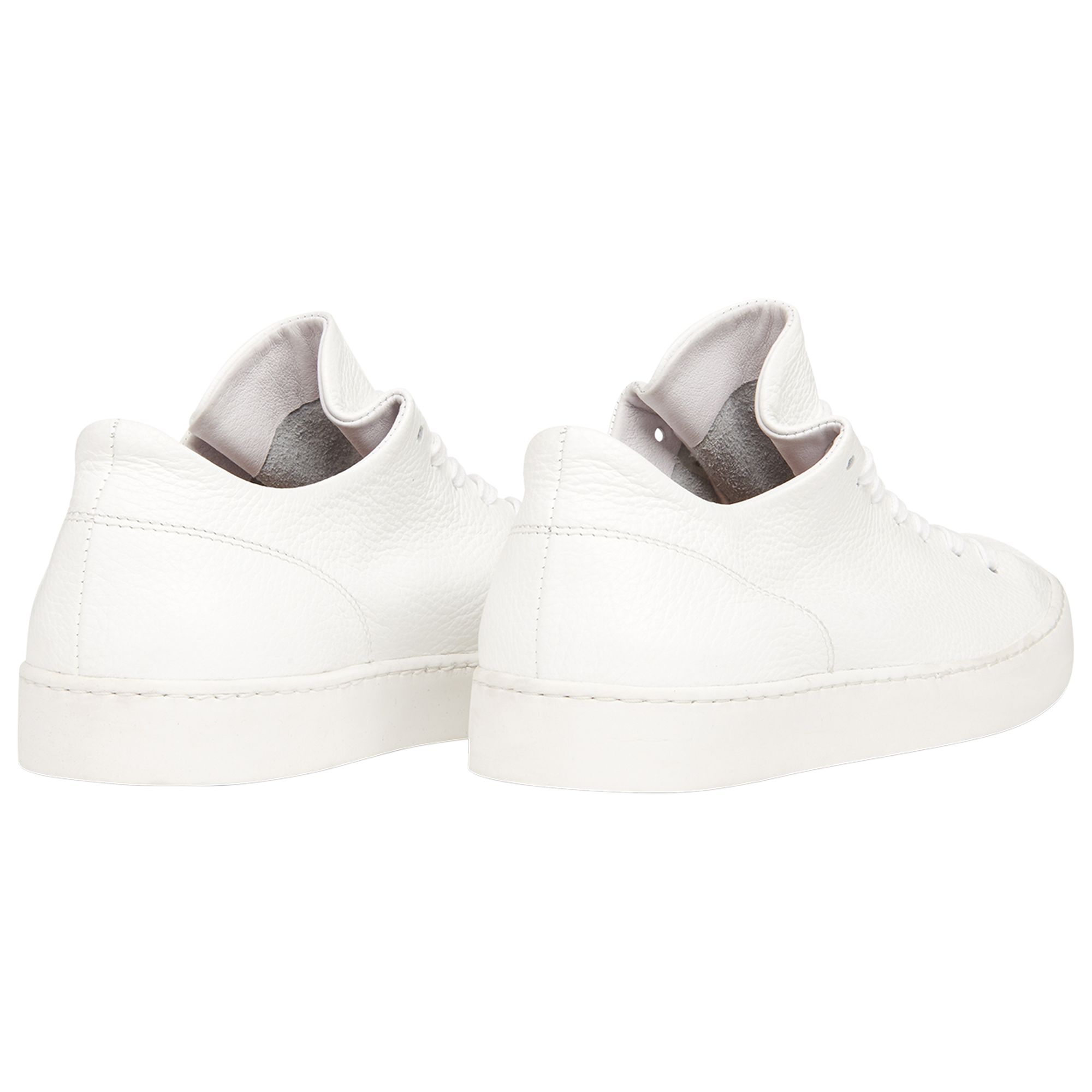 Whistles Folly Leather Unlined Soft Trainers, White at John Lewis ...