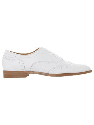 Dune Black Flaine Lace Up Brogues, White Leather