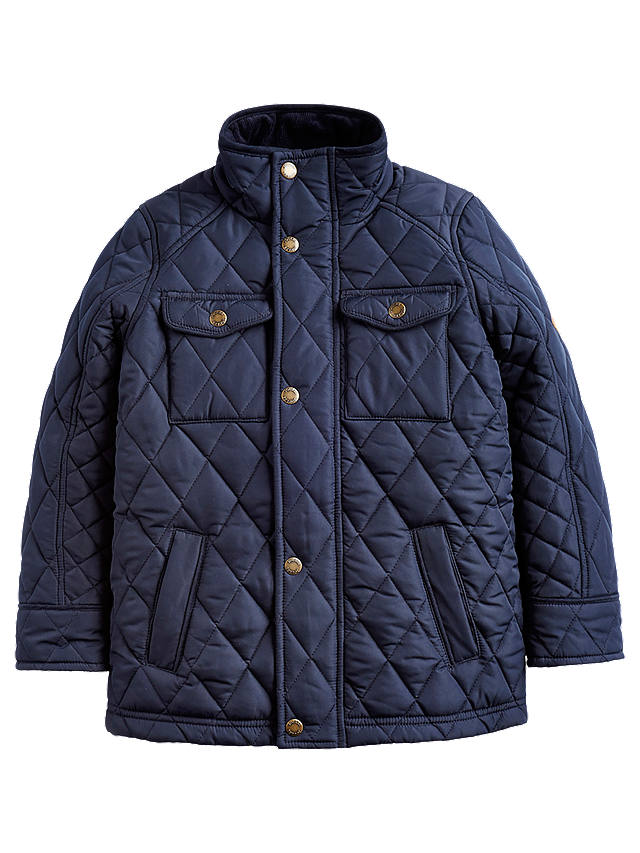 Little Joule Boys' Stafford Quilted Jacket, Navy at John Lewis & Partners
