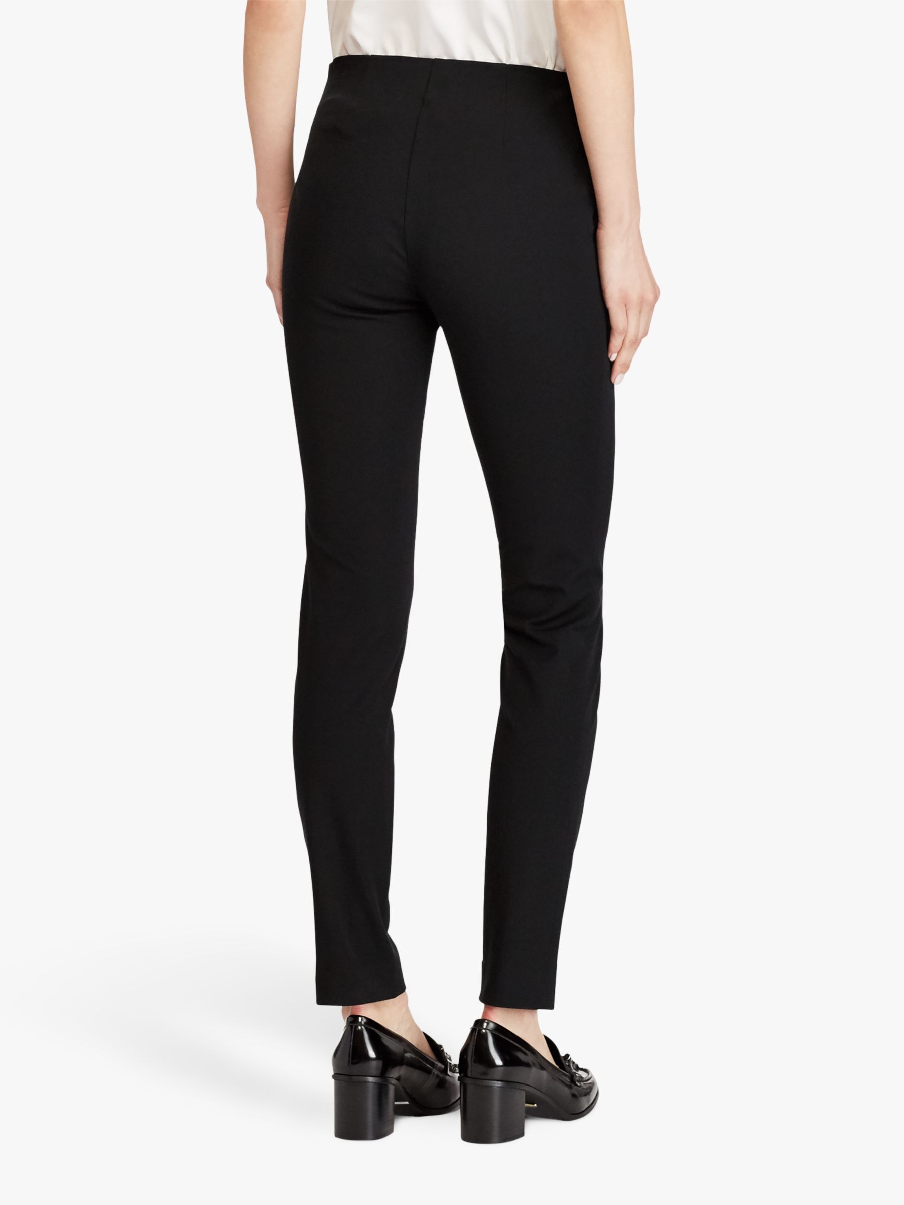 Lauren Ralph Lauren Twill Skinny Trousers, Black at John Lewis & Partners