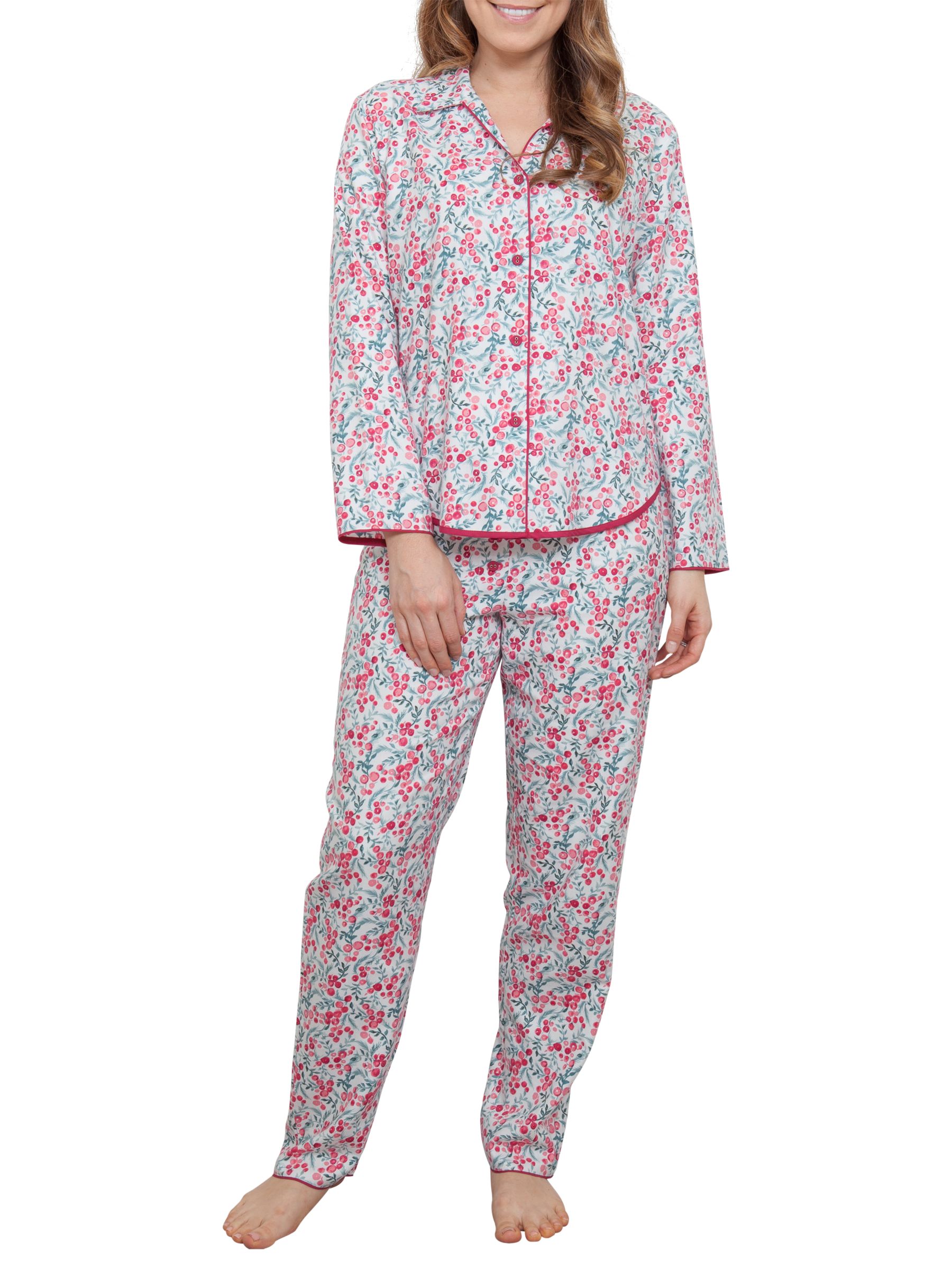 Cyberjammies Holly Berry Pyjama Set, Red/Multi at John Lewis & Partners