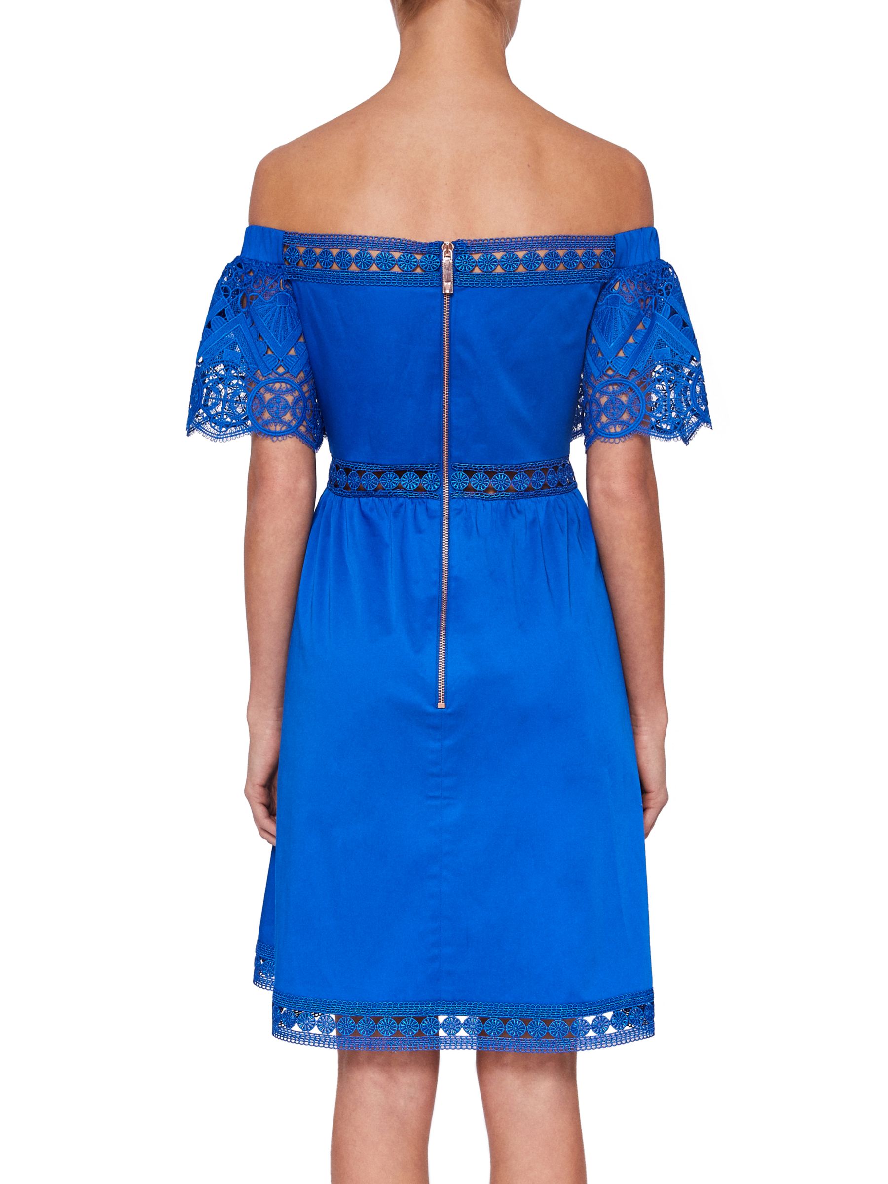 ted baker blue cold shoulder dress