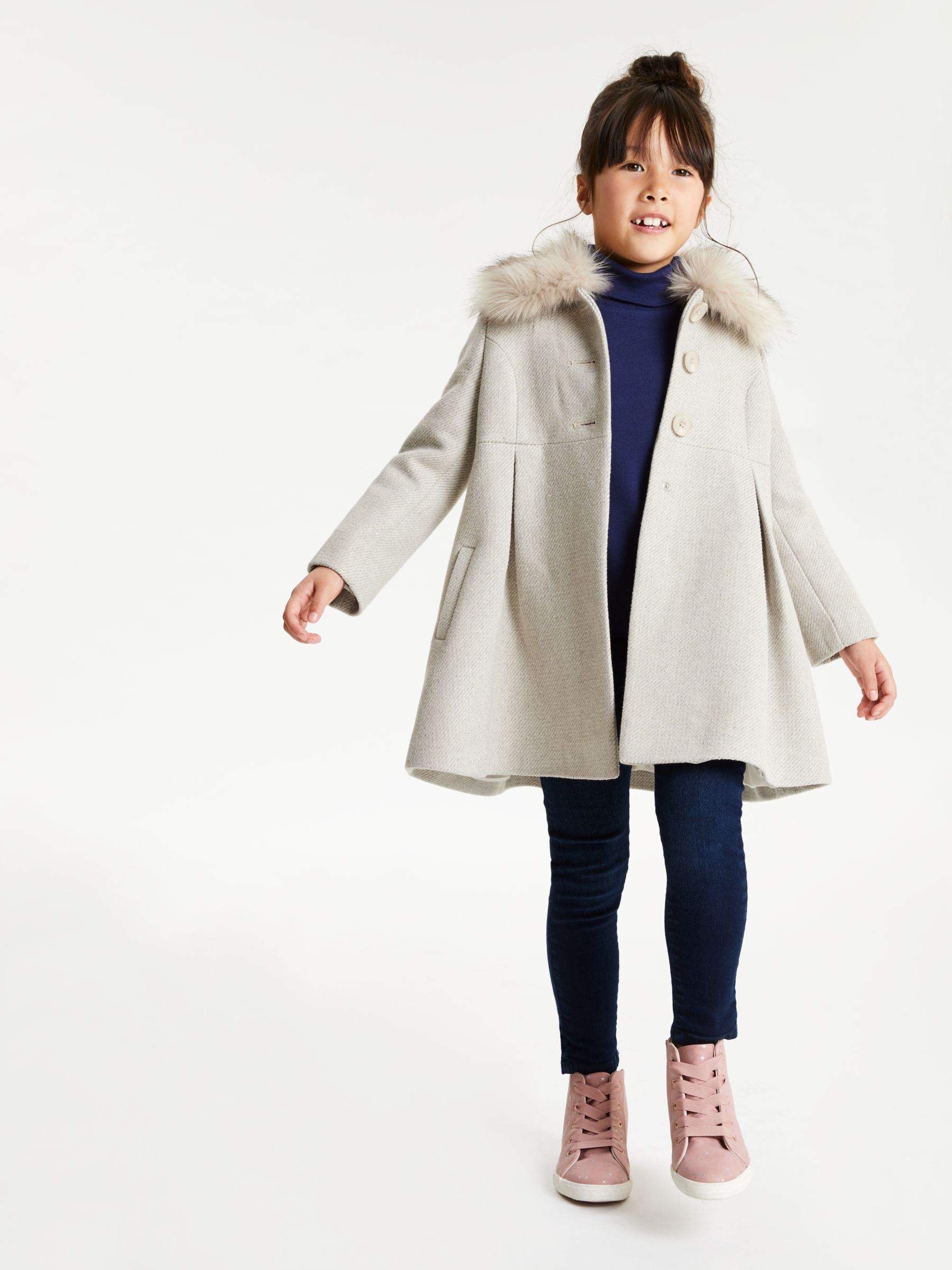 girls fur collar coat