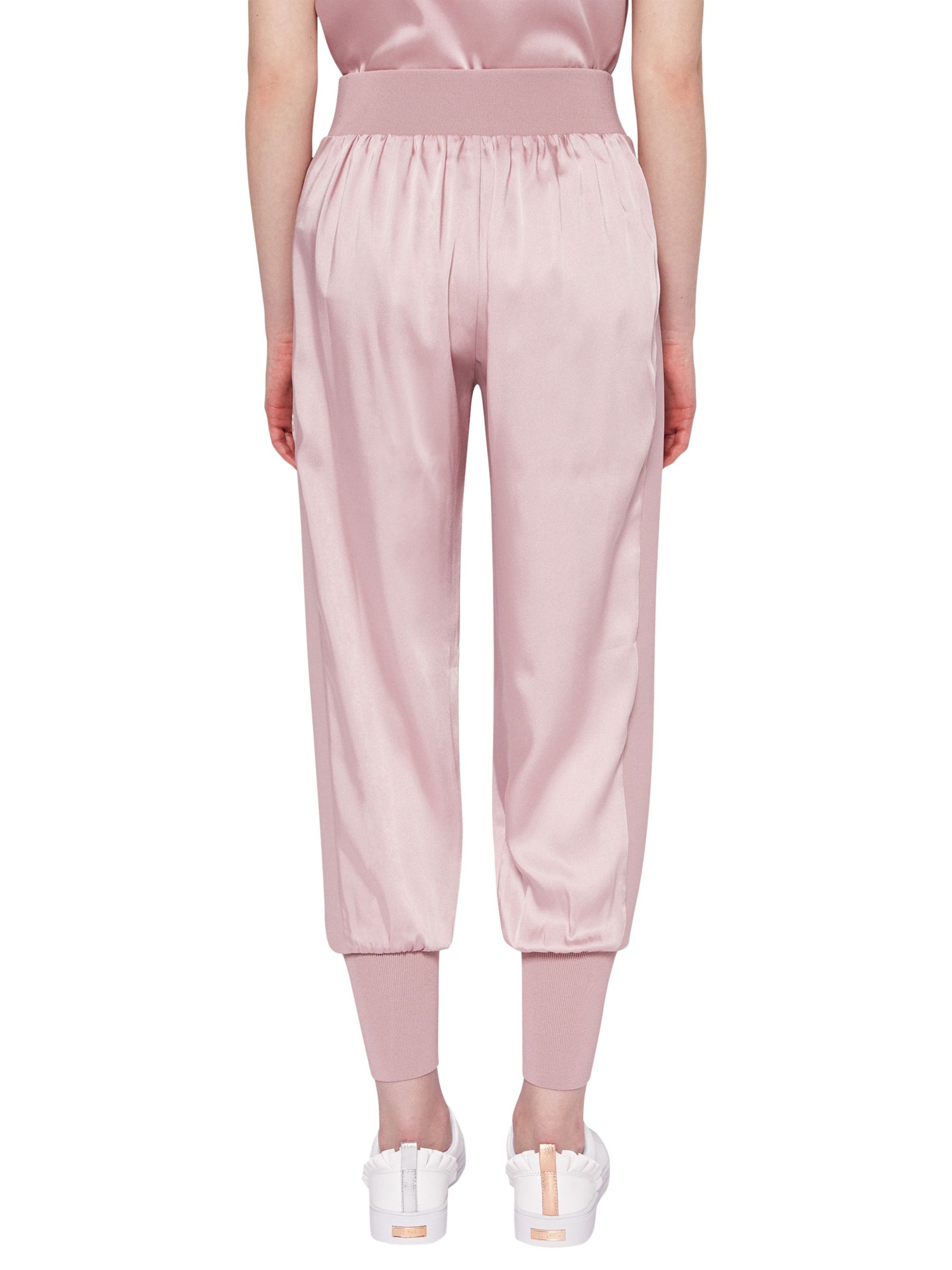 pink satin joggers