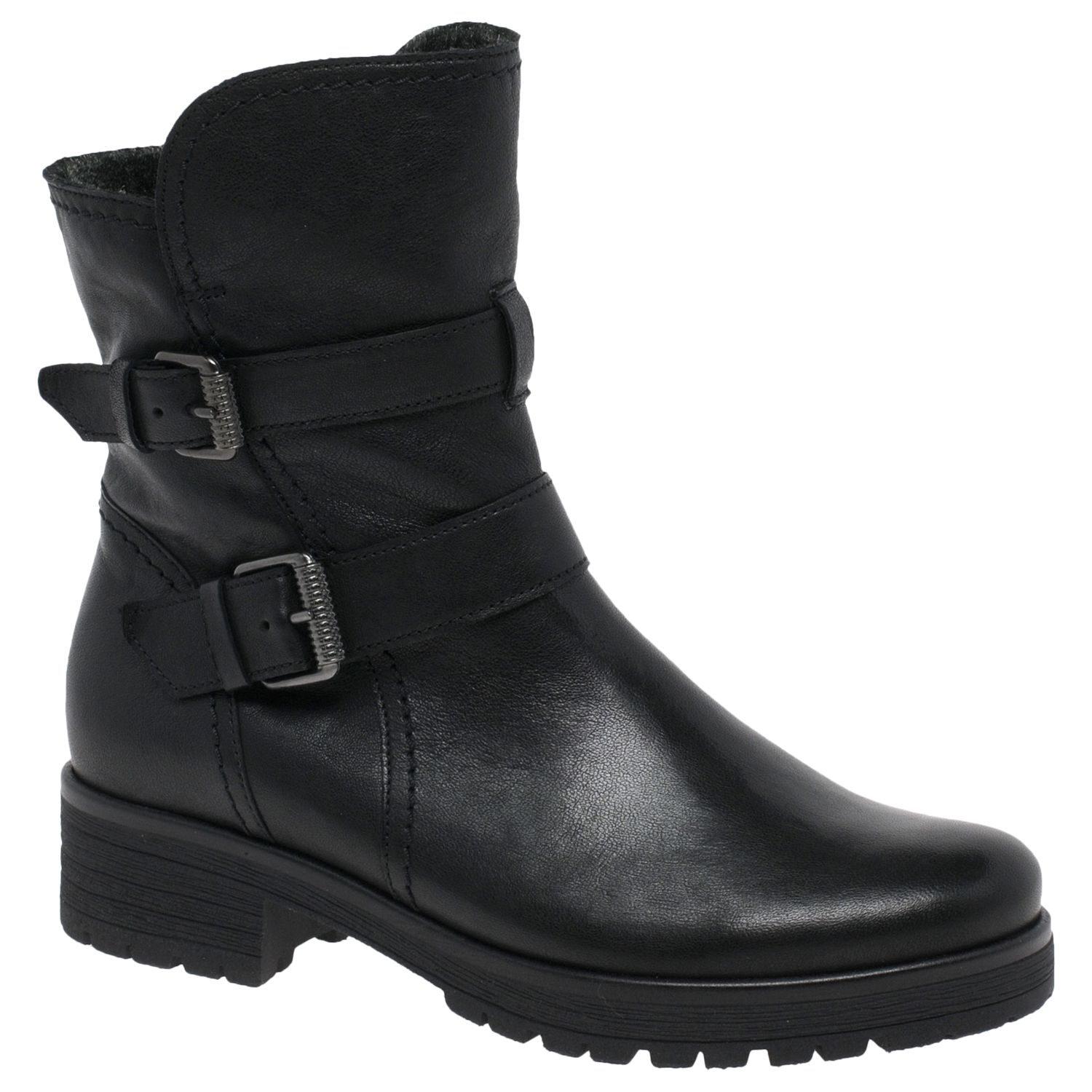 Gabor Shiraz Wide Fit Boots, Black Leather at John Lewis & Partners