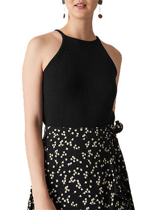 Whistles Knitted Vest Top, Black