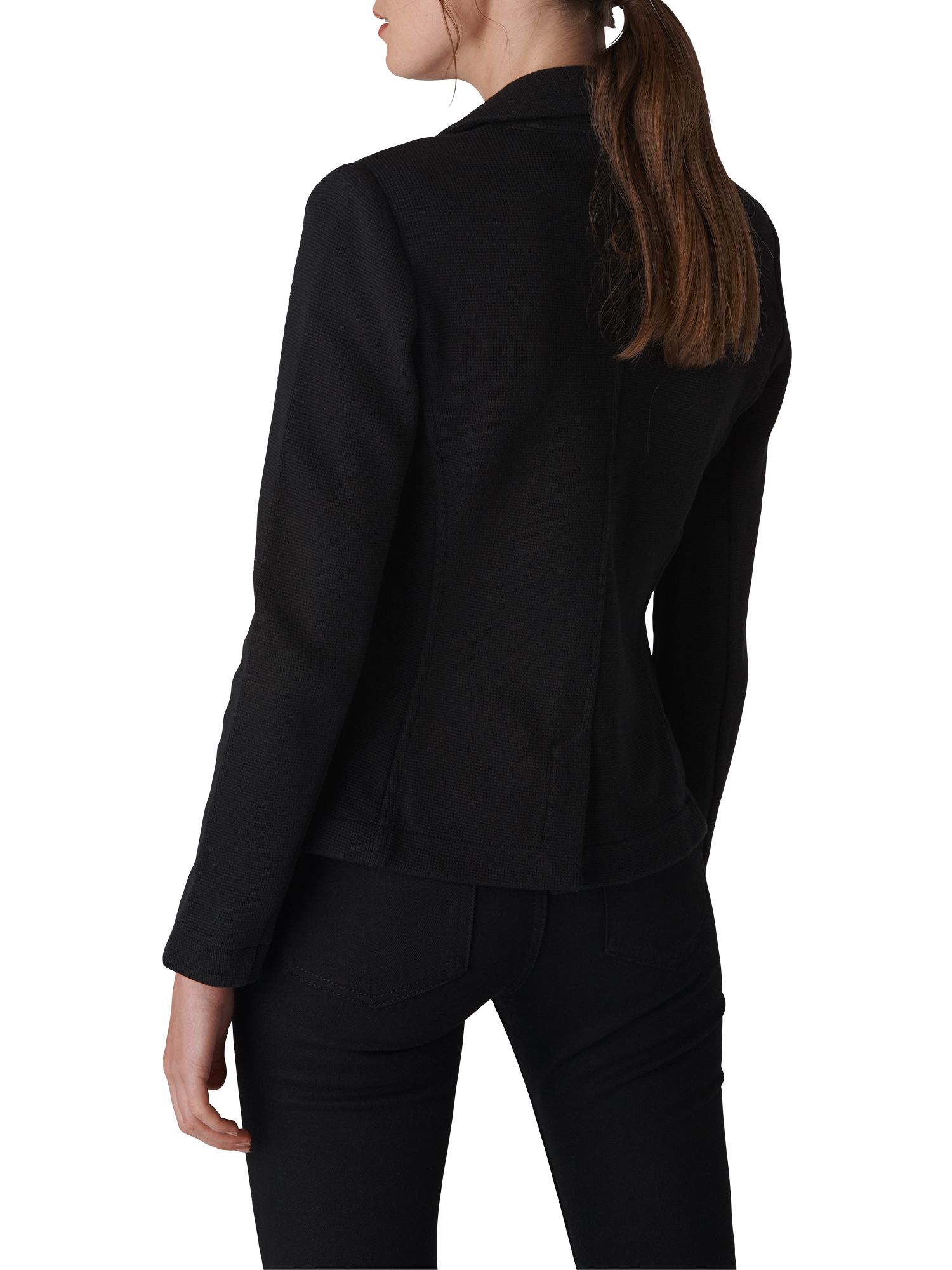 Whistles Slim Jersey Jacket, Black at John Lewis & Partners
