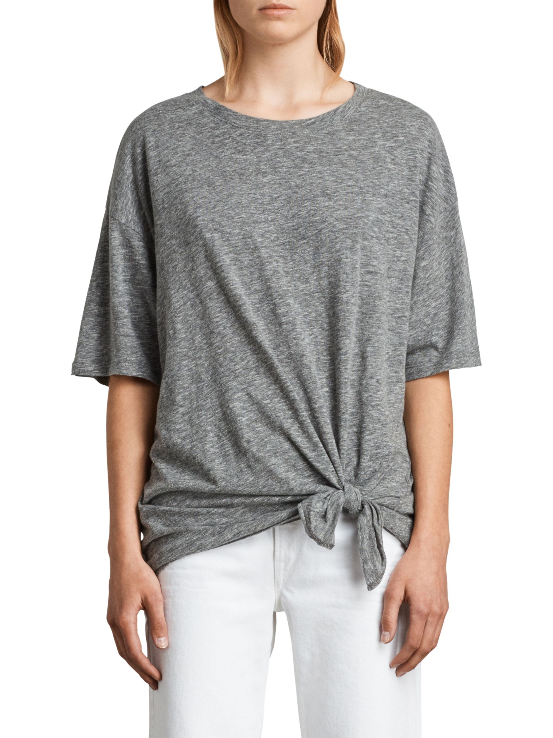 AllSaints Meli Flame T-Shirt, Cinder Marl