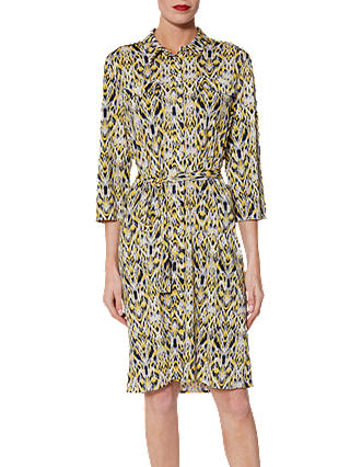 Gina Bacconi Ivy Abstract Print Shirt Dress, Lemon/Multi