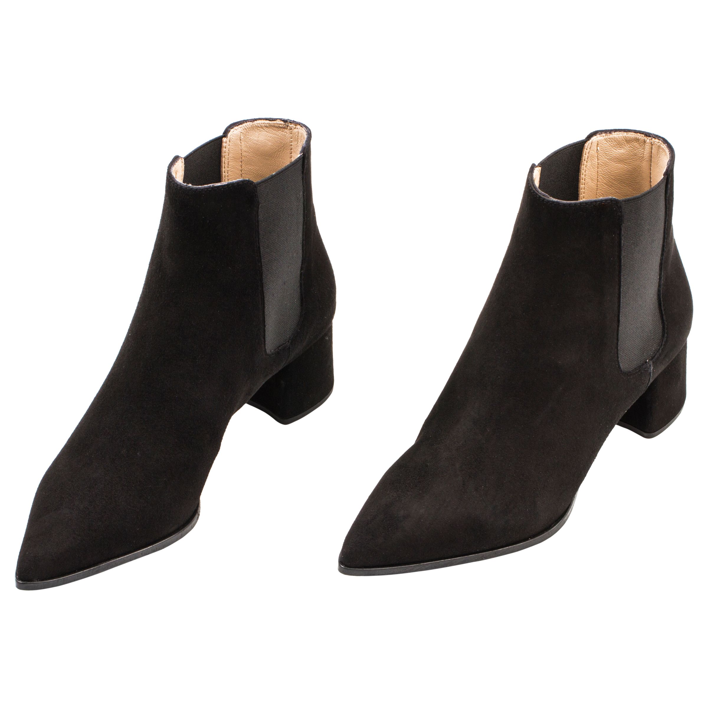 pointed black ankle boots