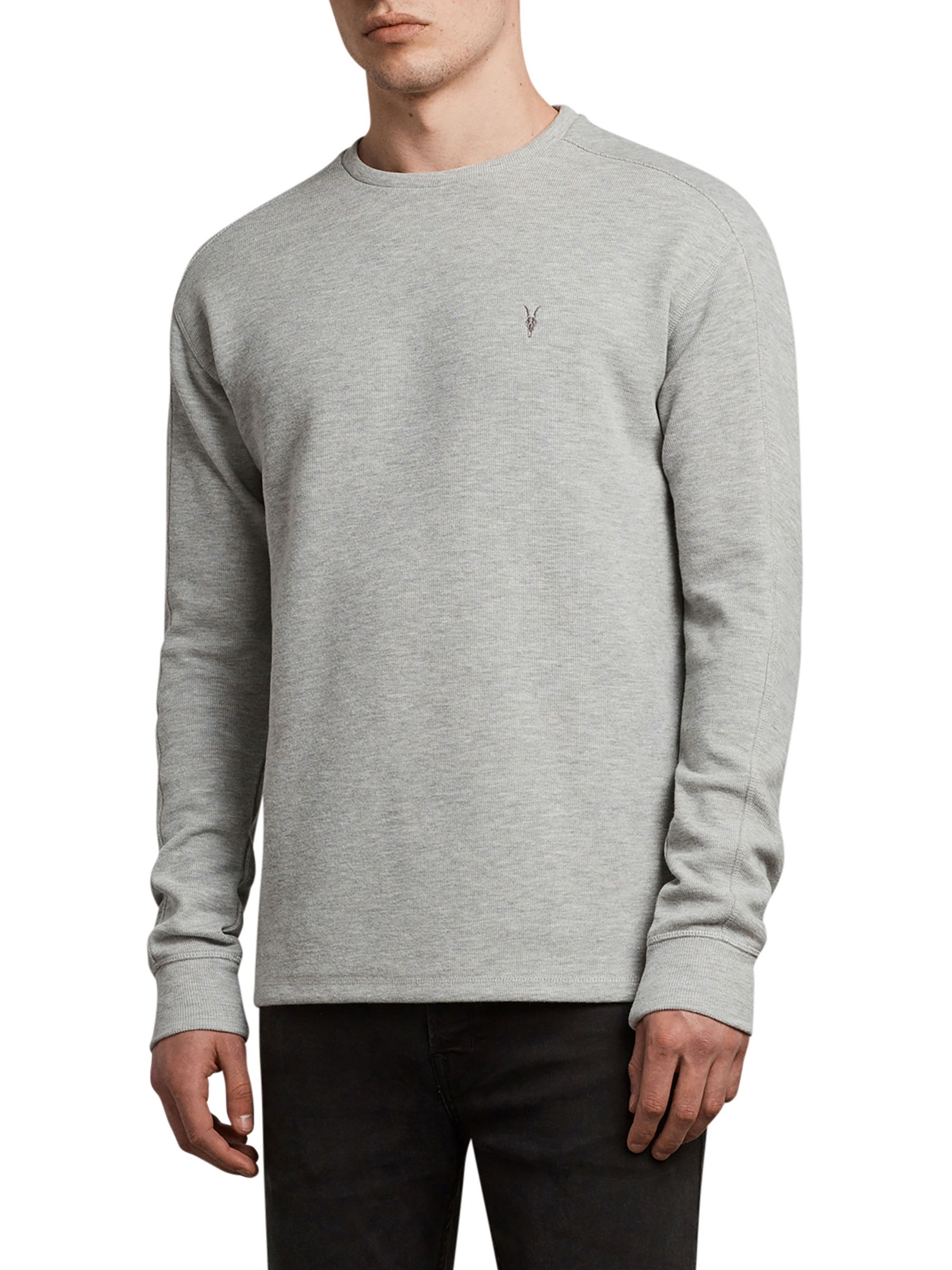 AllSaints Kruse Long Sleeve Sweatshirt, Grey Marl