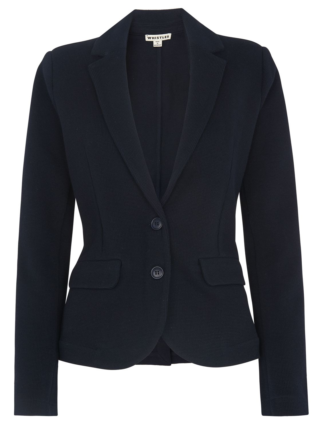 Whistles Slim Jersey Jacket, Navy at John Lewis & Partners