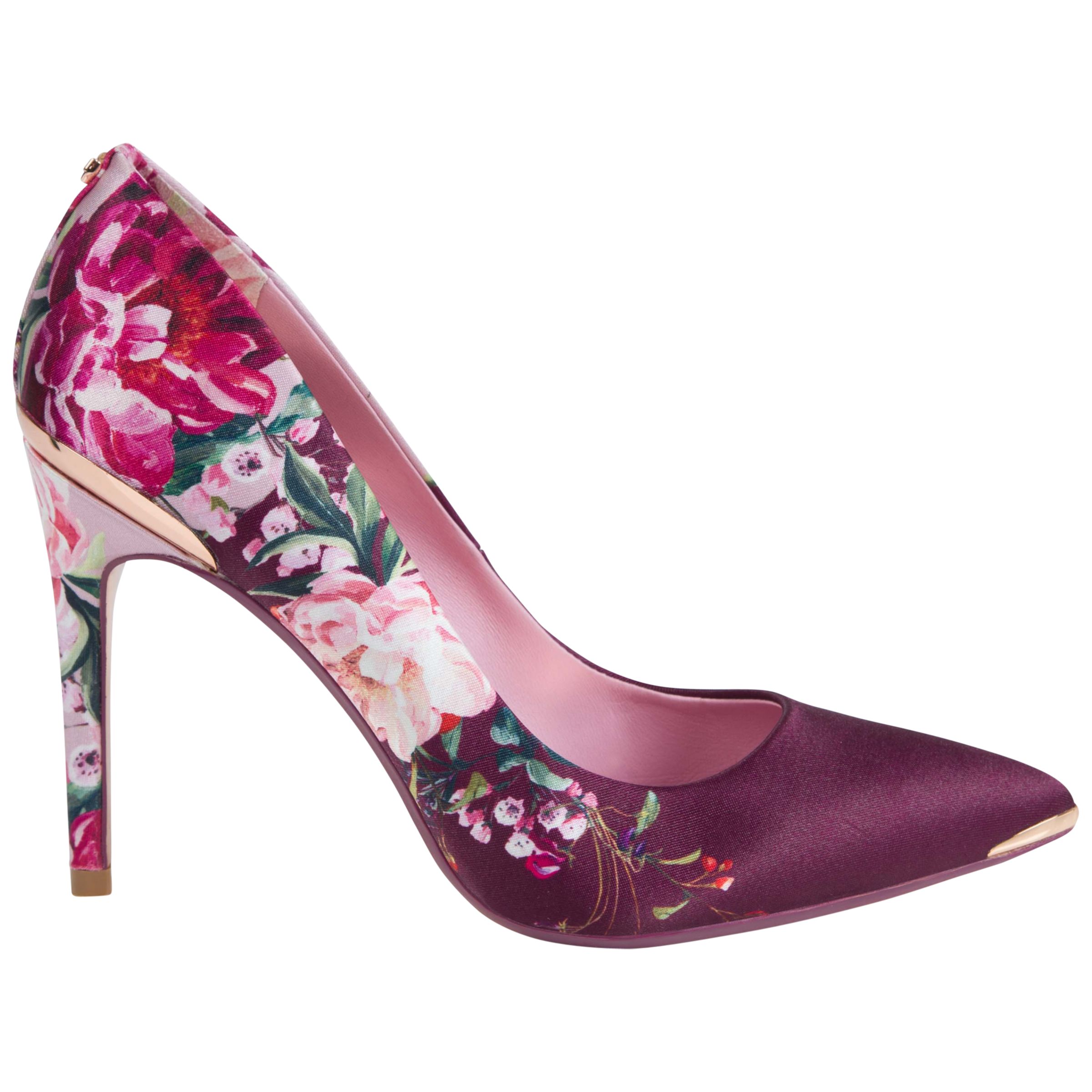 Ted Baker Kawaap Textile Heeled Court Shoes, Pink Multi