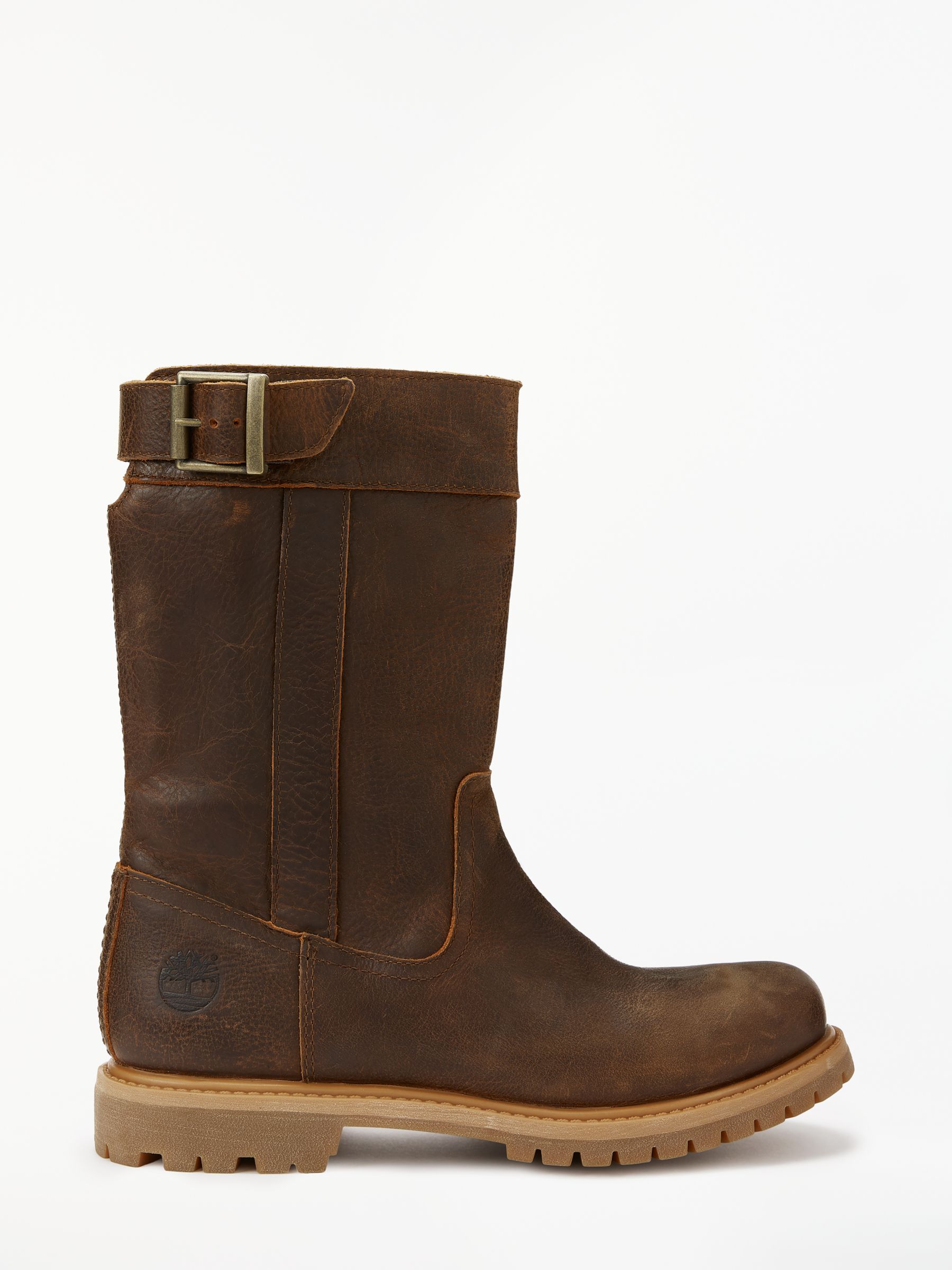 Waterproof Calf Boots, Brown Leather 