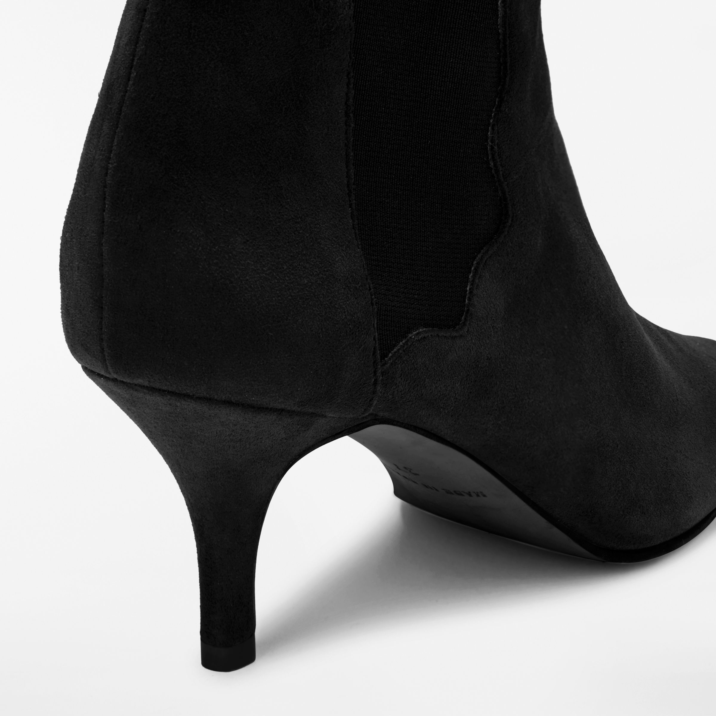 John Lewis & Partners Opal Ankle Boots, Black Suede at John Lewis ...