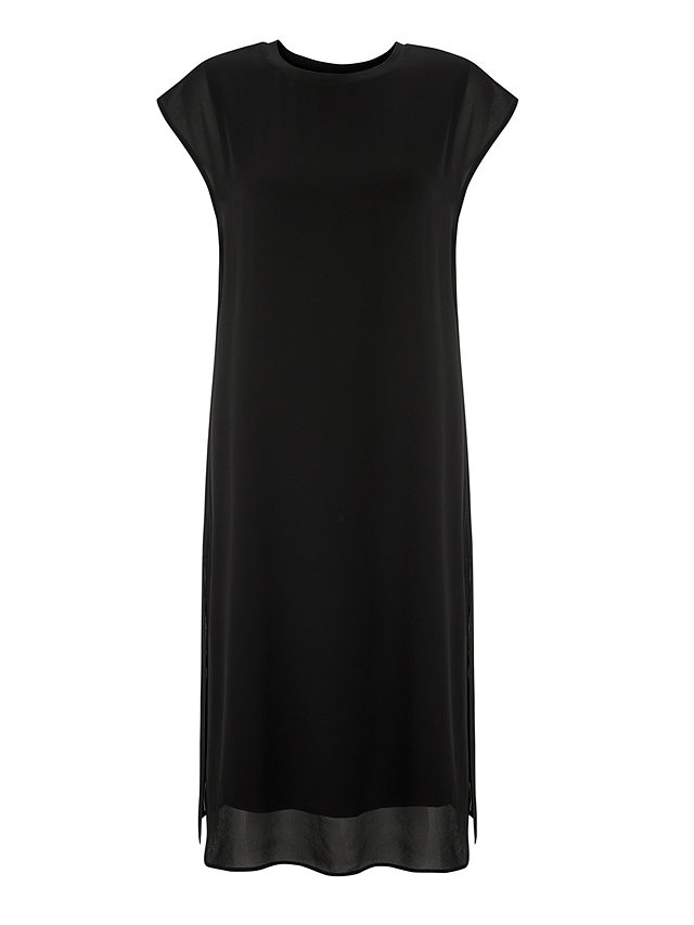 John Lewis & Partners Double Layer Dress, Black, 16