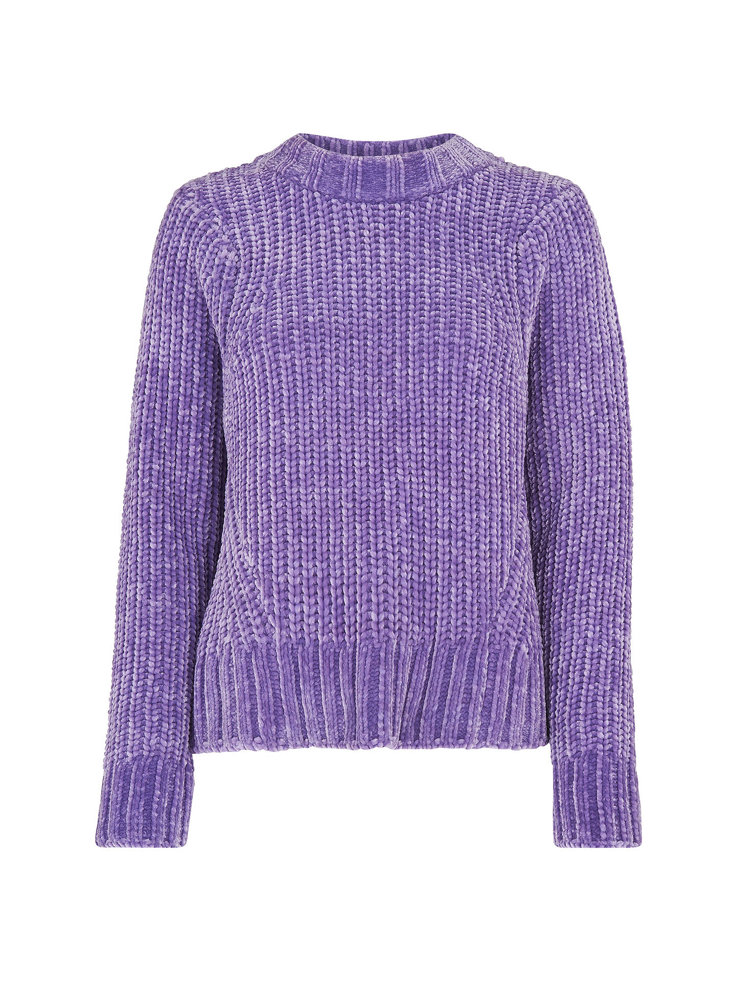 Whistles Cropped Chenille Sweater, Lilac at John Lewis & Partners