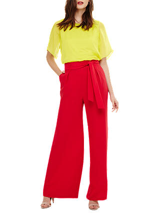 Phase Eight Katie Wide Leg Trousers, Tango Pink