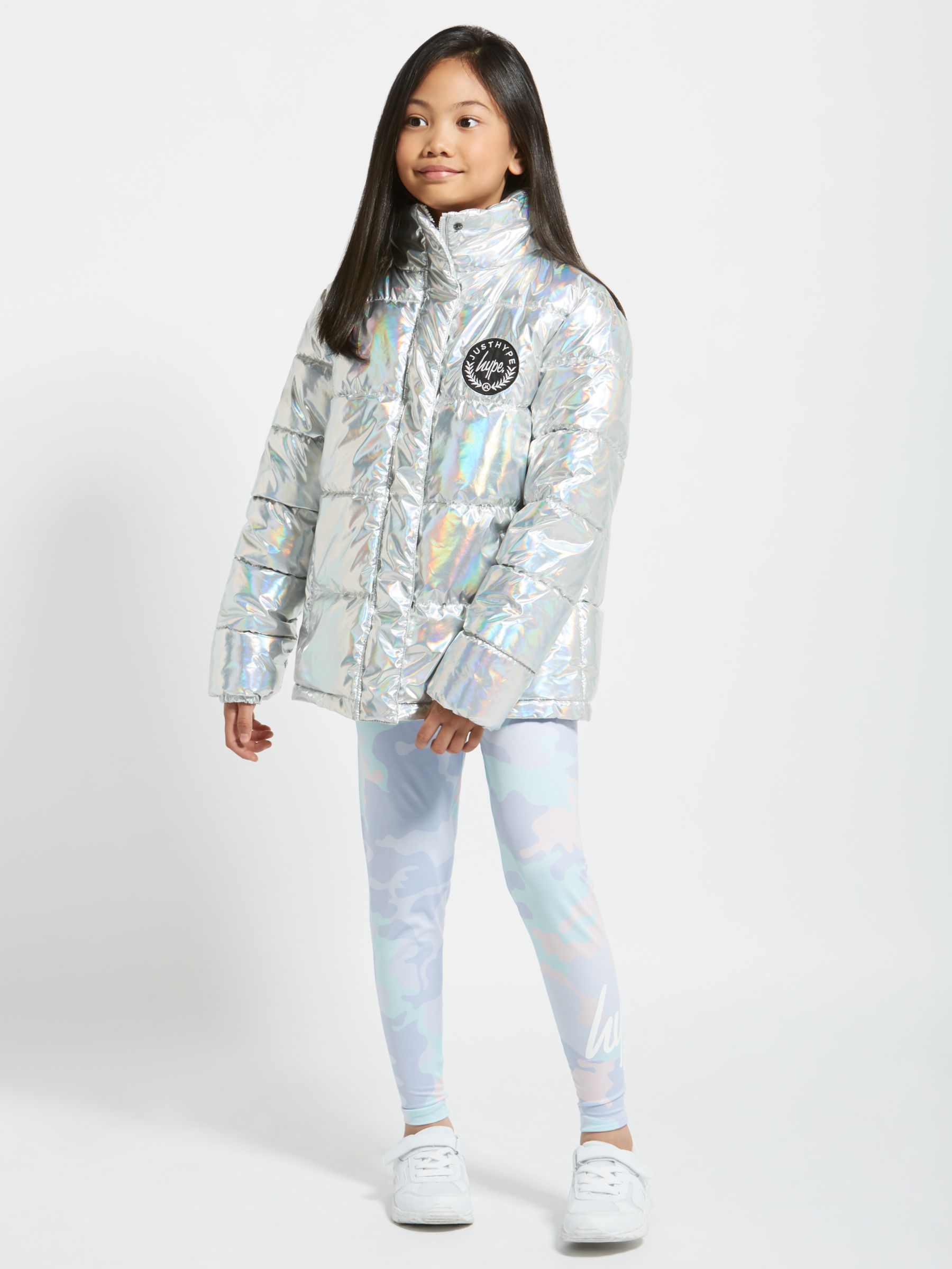 girls silver puffer jacket