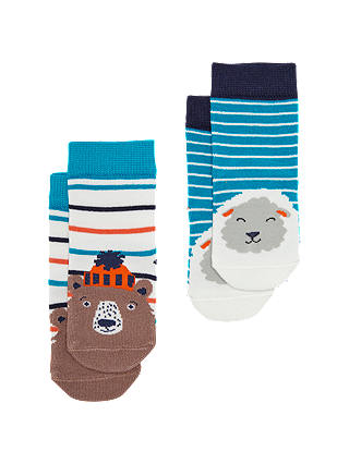 Baby Joule Neat Feet Sheep and Bear Socks, Pack of 2, Multi