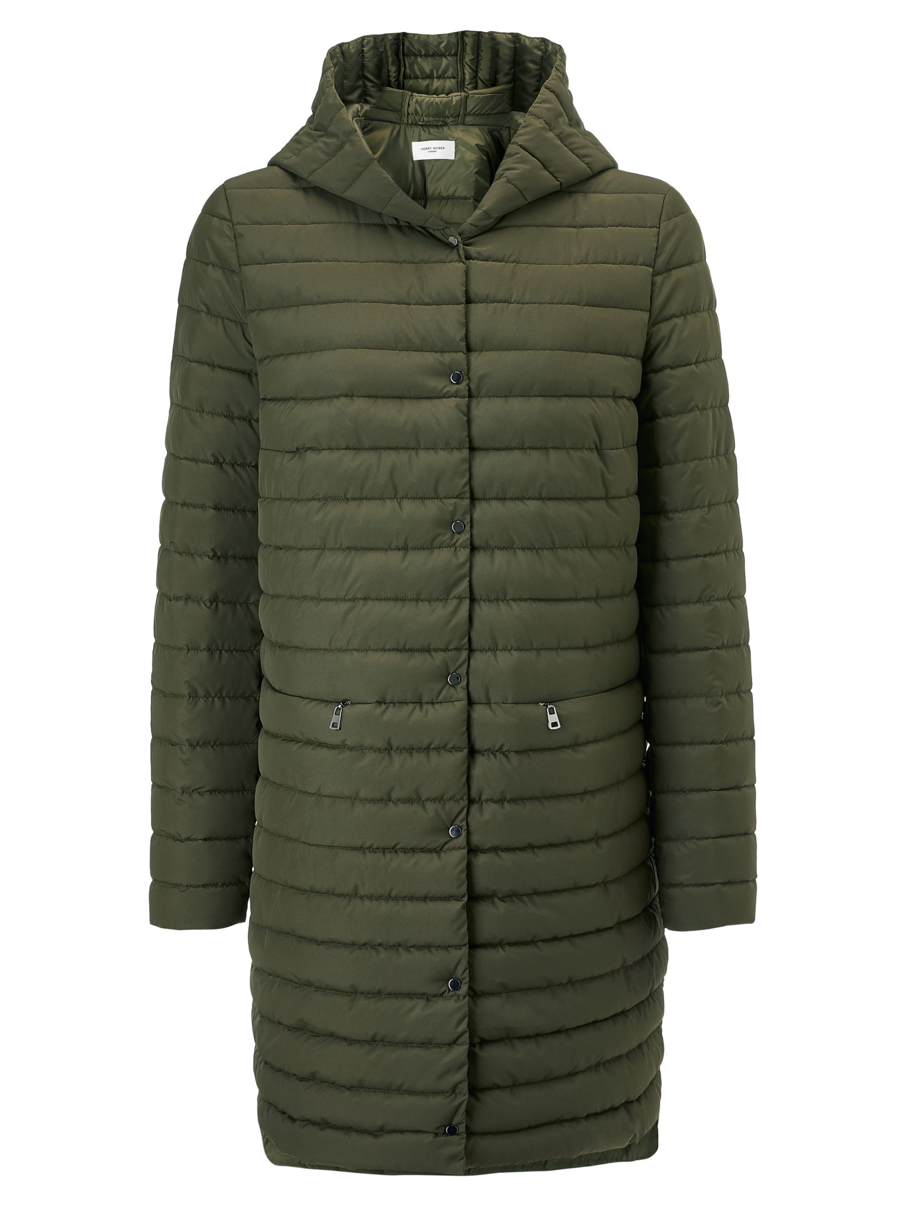 Gerry Weber Hooded Quilted Coat, Khaki