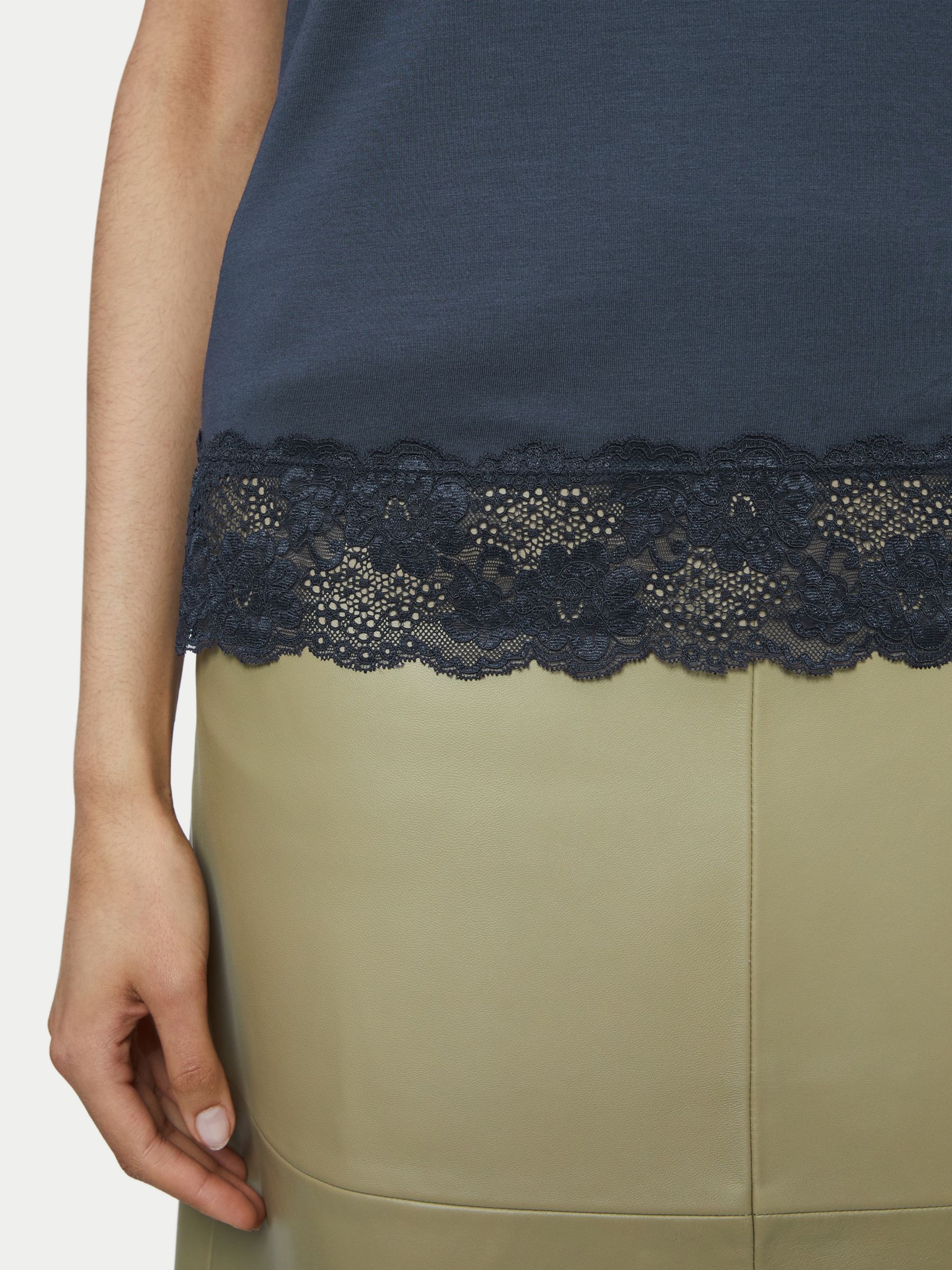 Buy Jigsaw Lace Trim Modal Vest Online at johnlewis.com