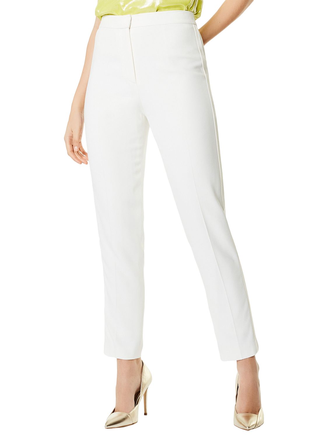 Karen Millen Straight Leg Suit Trousers, Ivory at John Lewis & Partners