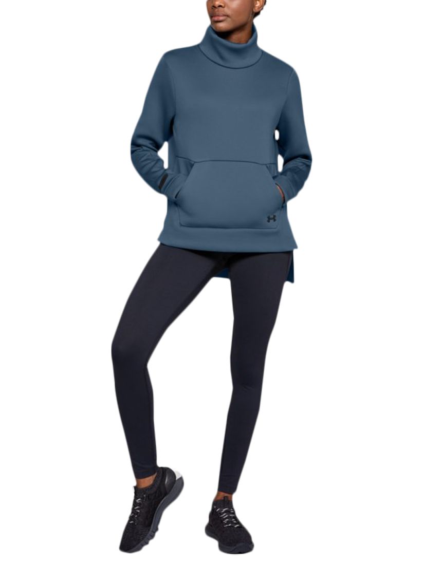 Download Under Armour Mock Neck Training Hoodie, Static Blue/Tonal ...