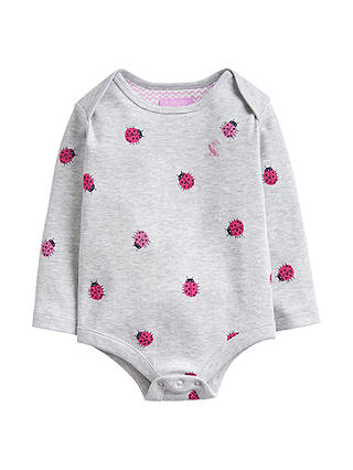 Baby Joule Snazzy Ladybird Bodysuit, Grey