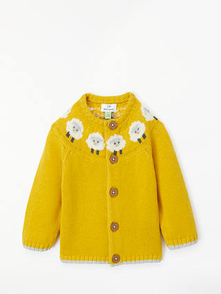 John Lewis & Partners Baby Sheep Cardigan, Yellow