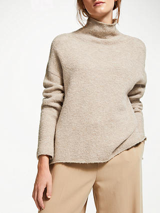 Modern Rarity Roll Neck Cropped Front Jumper, Neutral