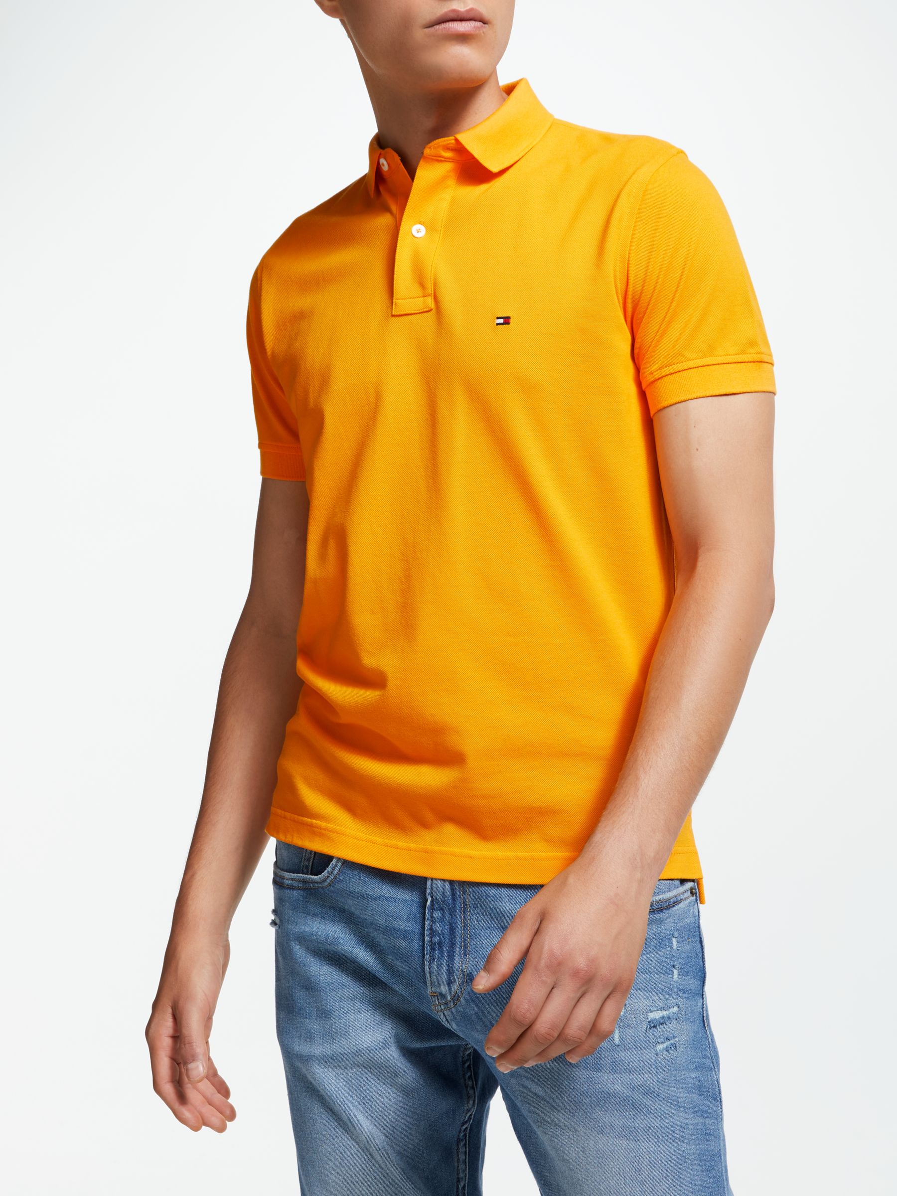 yellow tommy hilfiger polo shirt 
