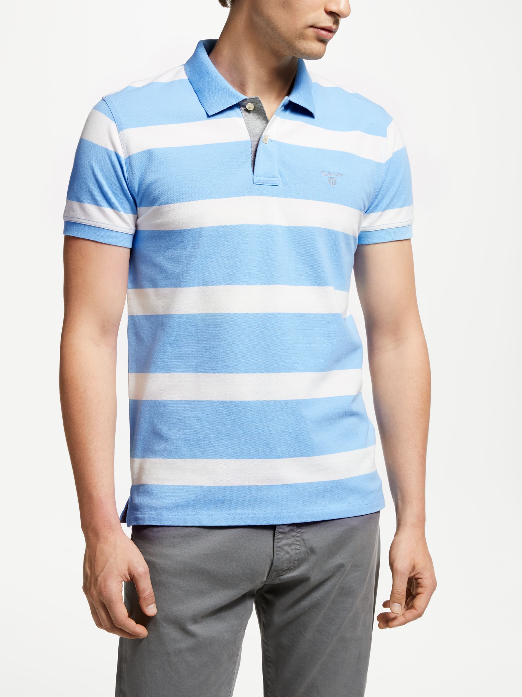 GANT Contrast Collar Stripe Rugger Polo Shirt